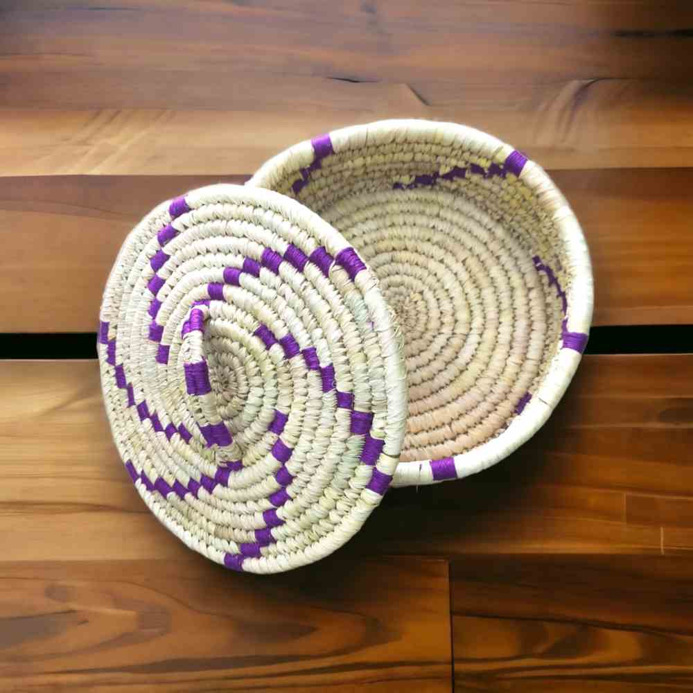 Purple Weaves Style Sabai Grass Storage Box